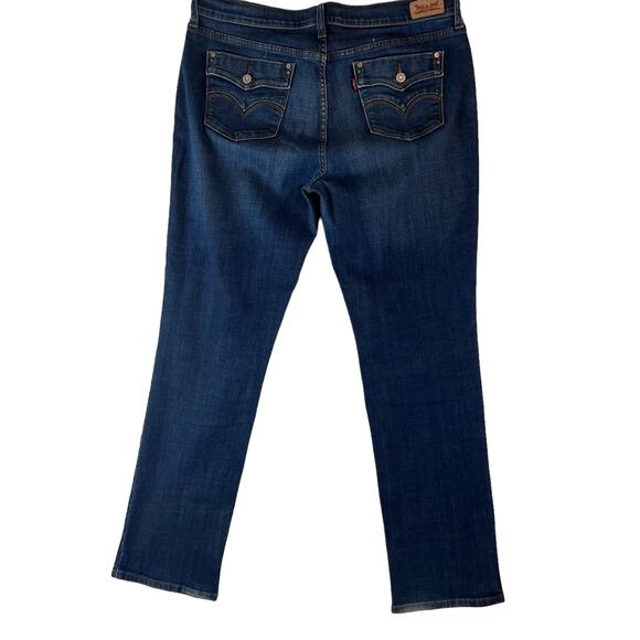 Levi's sz. 14,  505 straight leg embellished pockets, dark blue wash jeans #1624 - Picture 2 of 11